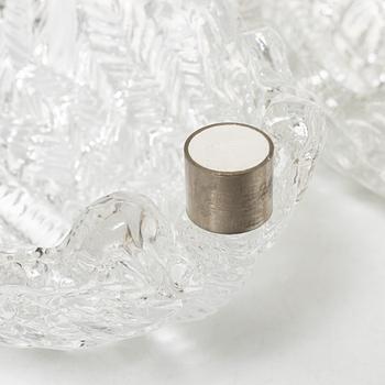 Fritz Kurz, vägglampor, ett par, modell "KD 924", Orrefors, 1950-60-tal.