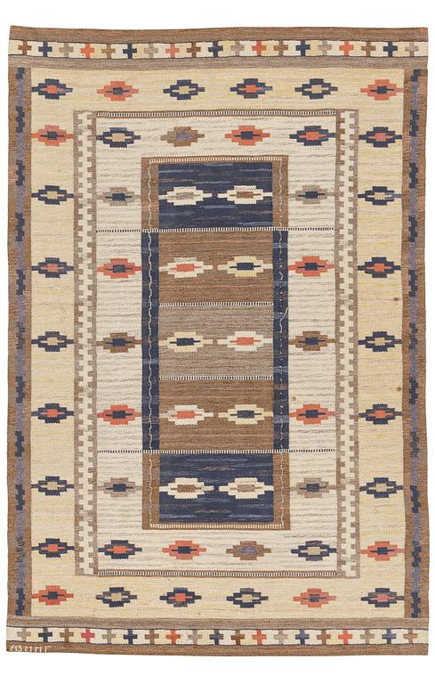 Märta Måås-Fjetterström, matta, "Ljusa mattan", rölakan, ca 253,5 x 169 cm, signerad MMF.