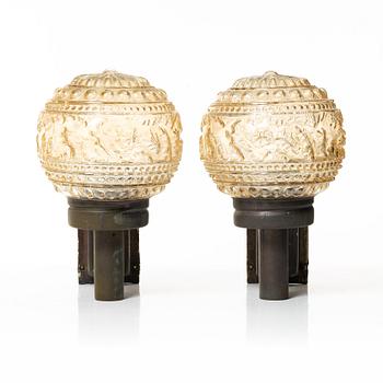 Utebelysning/Vägglampor, ett par, Norge, 1970-tal.