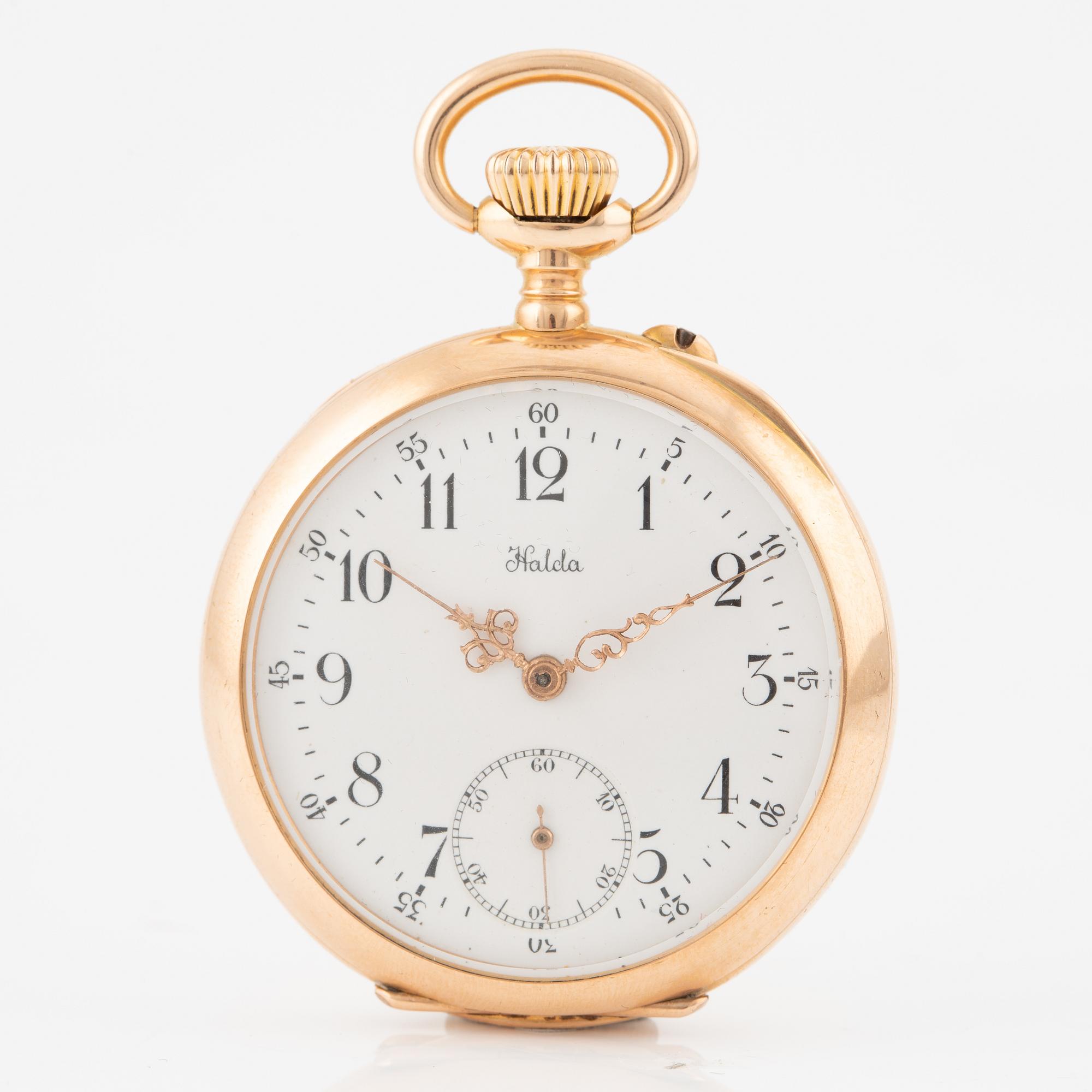 Halda, pocket watch, 39.5 mm.