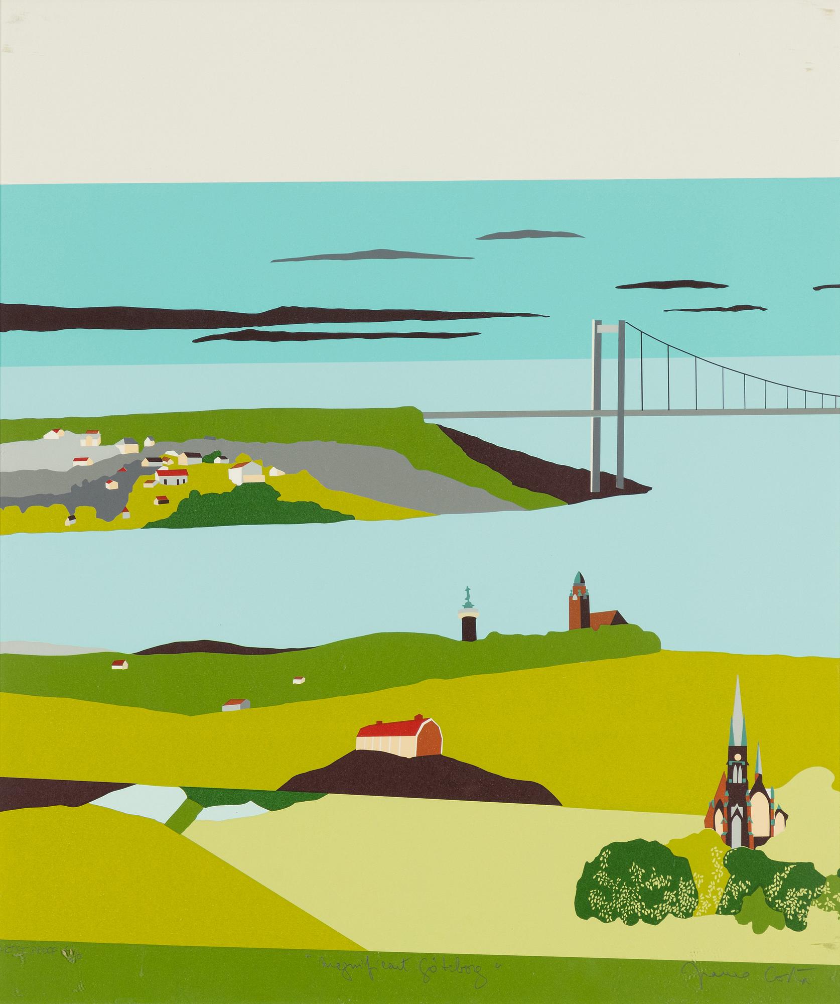 Franco Costa, triptych, "Magnificent Gothenburg", triptych.