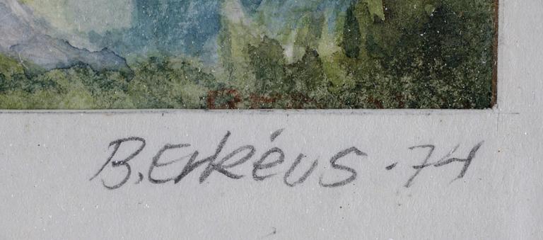 BERNDT ERKÉUS, akvareller, 2 st, sign. o dat. -41, resp. -74.