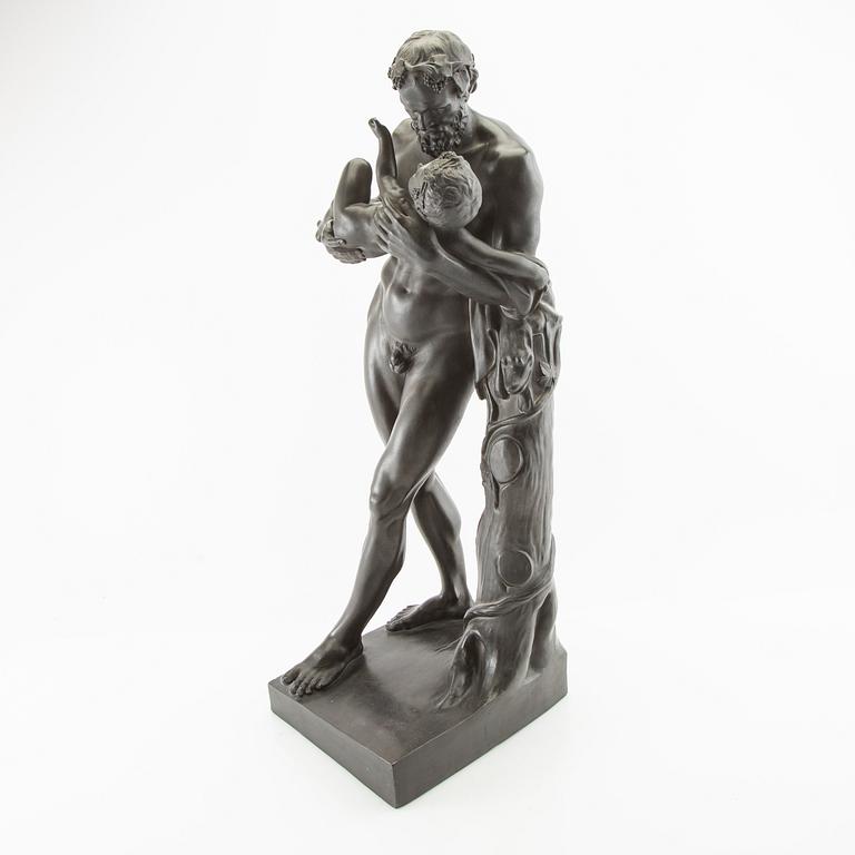 Skulptur "Silenus vaggar barnet Dionysos.".