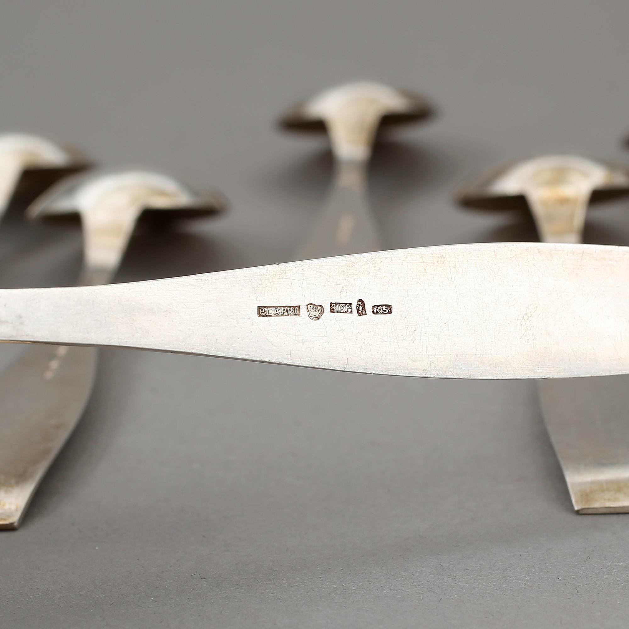 SKEDAR, 6 st, silver, Åbo/Turku, Finland, 1922. Vikt ca 320 g.