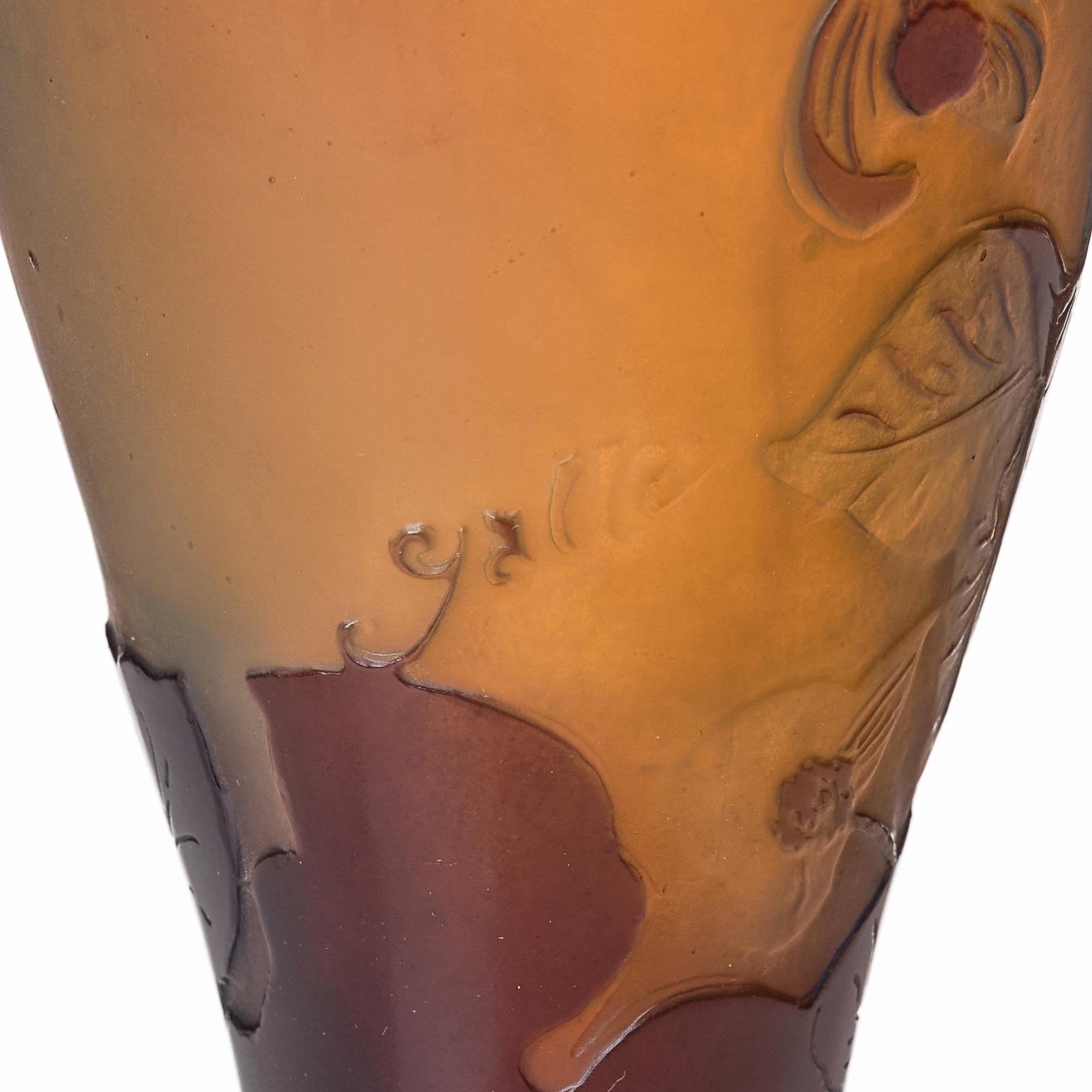 Emile Gallé, an Art Nouveau cameo glass vase, Nancy, France.