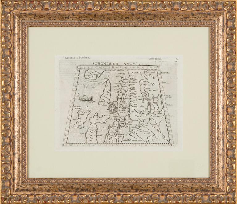 Kartta, "Schonladia Nvova", Girolamo Ruscelli 1598.