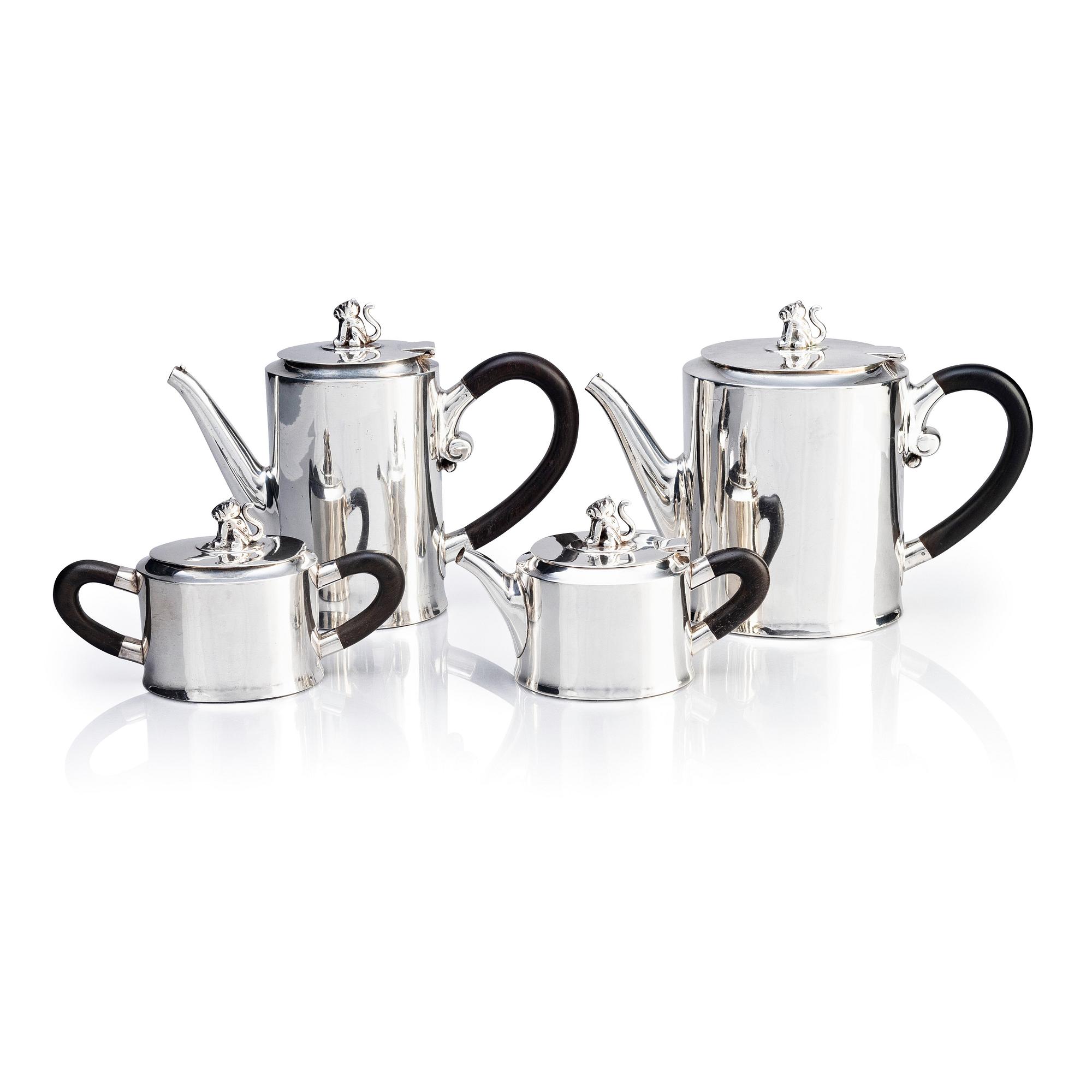 William Spratling, a four-piece silver tea- and coffee set