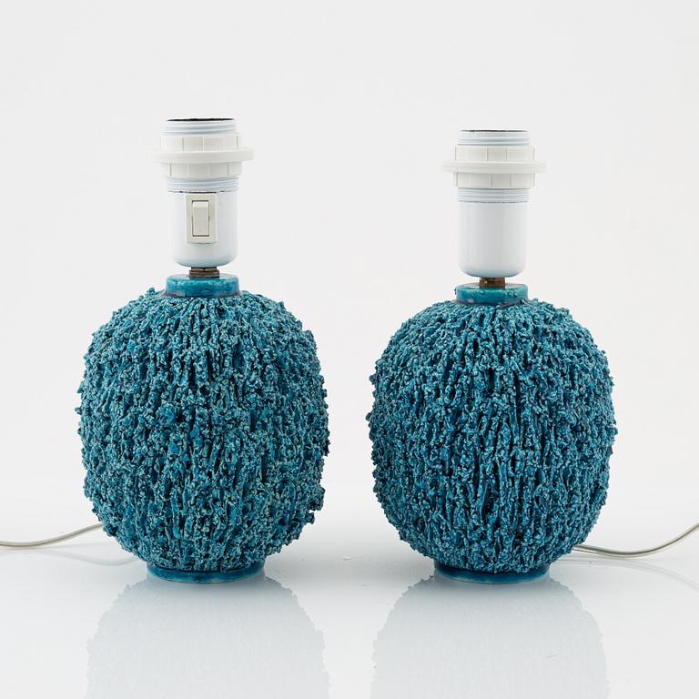 Gunnar Nylund, a pair of stoneware table lamps, Rörstrand, Sweden.