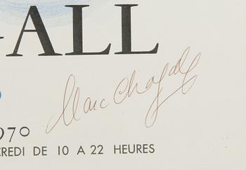 Marc Chagall, after, poster, signed, printed by Charles Sorlier, Mourlot, 1970.