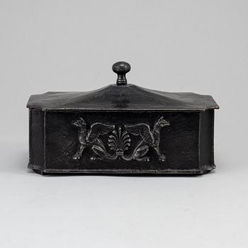 An Empire cast iron box, first half of the 19th century.