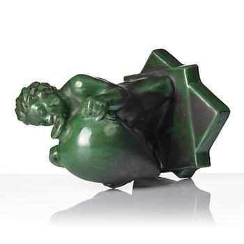 Ivar Johnsson, "Caliban", a glazed ceramic sculpture, Gefle porcelain factory, 1930s.