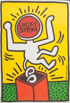 KEITH HARING, efter, "Lucky Strike", tryckt av Albin Uldry Switzerland, signerad och daterad i trycket -87.