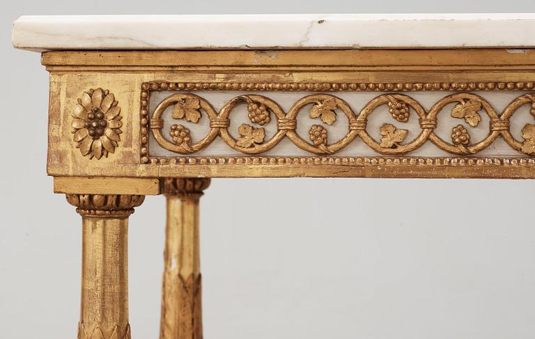 A late Gustavian late 18th Century console table. Design by Louis Masreliez and executed by Jean Baptist Masreliez.