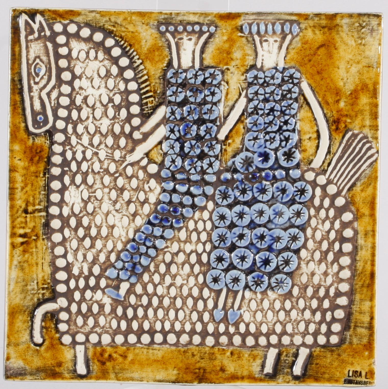 VÄGGRELIEF, stengods. Lisa Larson, Gustavsberg.