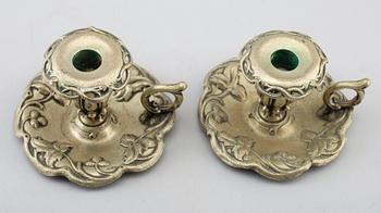 NATTLJUSSTAKAR, 1 par, nysilver, 1800-talets andra hälft.