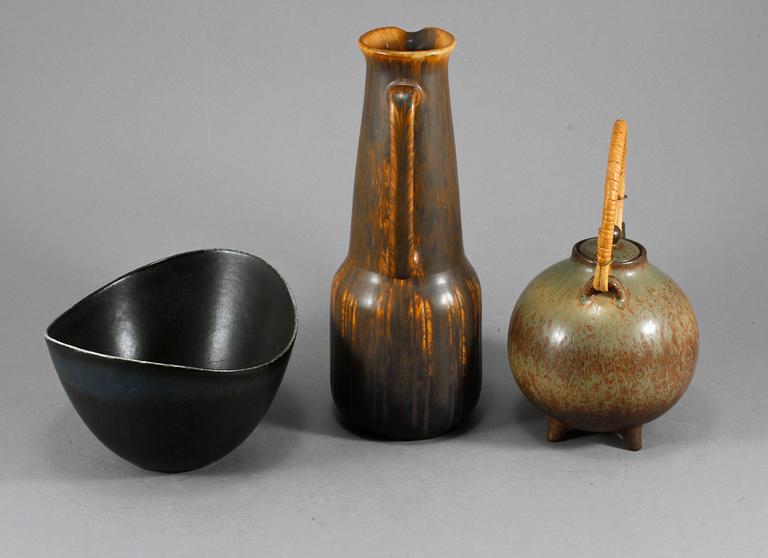 KANNA, TEKANNA samt SKÅL, stengods, Gunnar Nylund, Rörstrand, 1900-talets andra hälft.