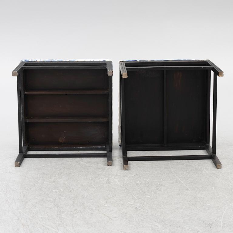 Two gustavian style stools, 20th century.