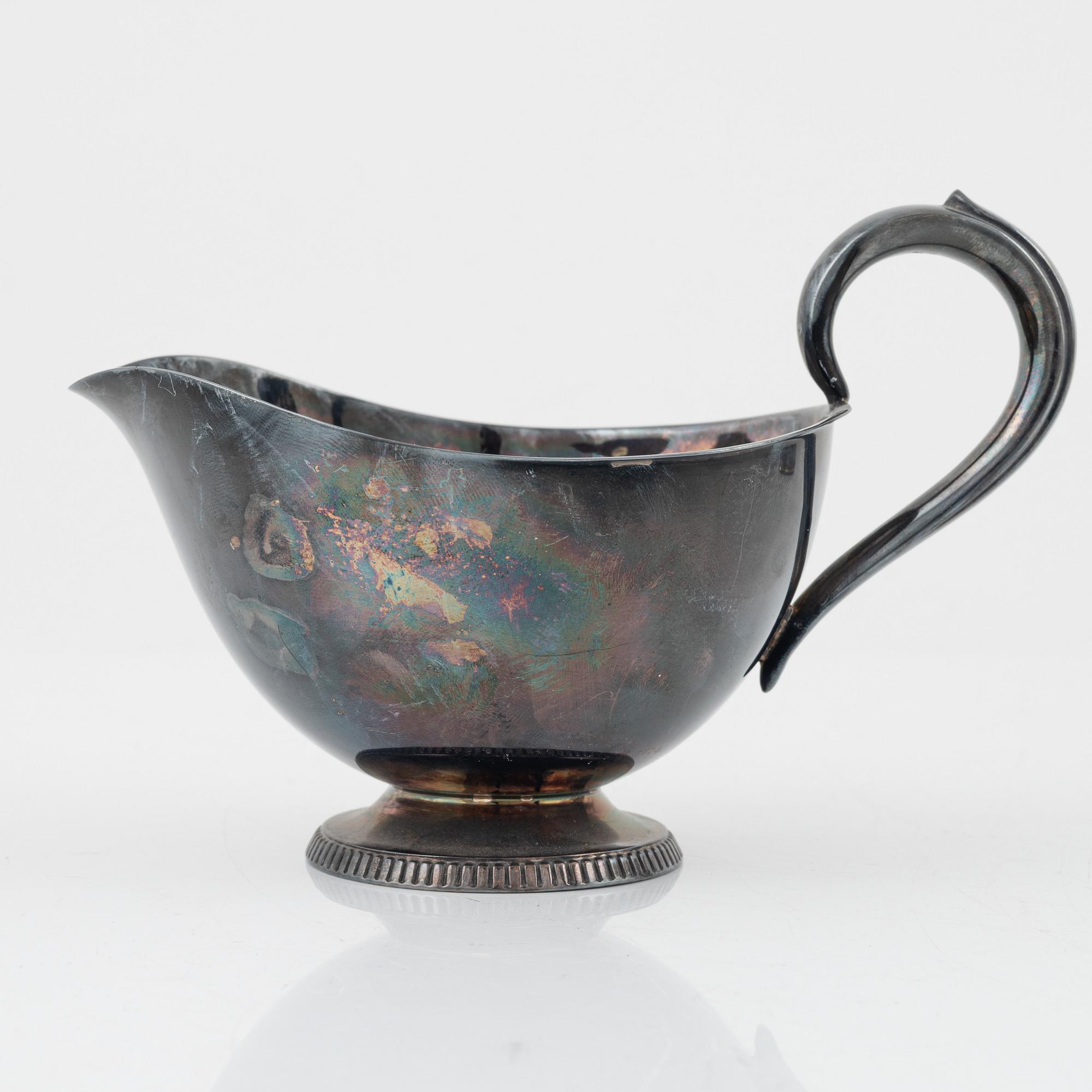 Five silver items, including beaker by Herman Hermansson, Marstrand, Sweden, 1796.