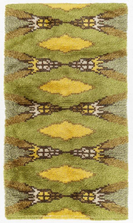 Rug, Rya, Sweden, 1960s. 200 x 112 cm.