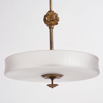 Elis Bergh, a ceiling lamp, Kosta glassworks, Sweden, this model exhibited at the Stockholm Exhibition in 1930.