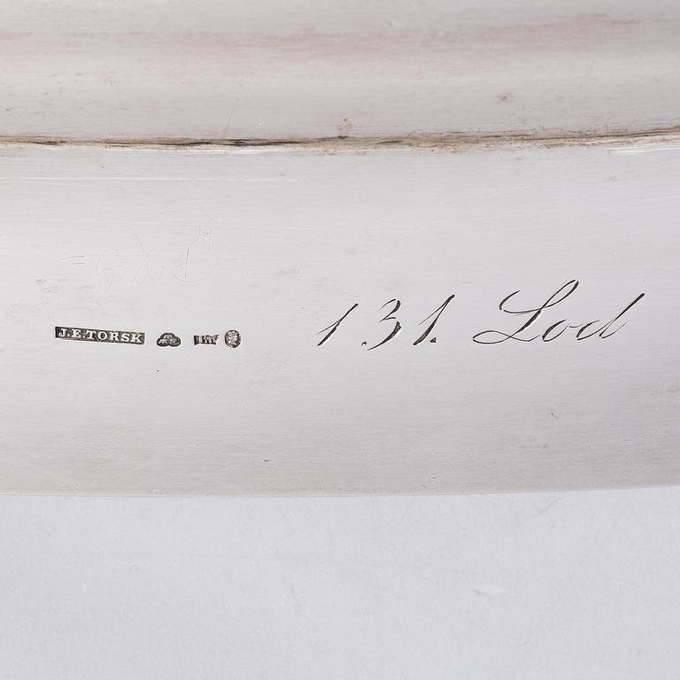 A silver fish serving dish, mark of Jacob Engelberth Torsk, (active 1836-1860 (1911)) Stockholm.