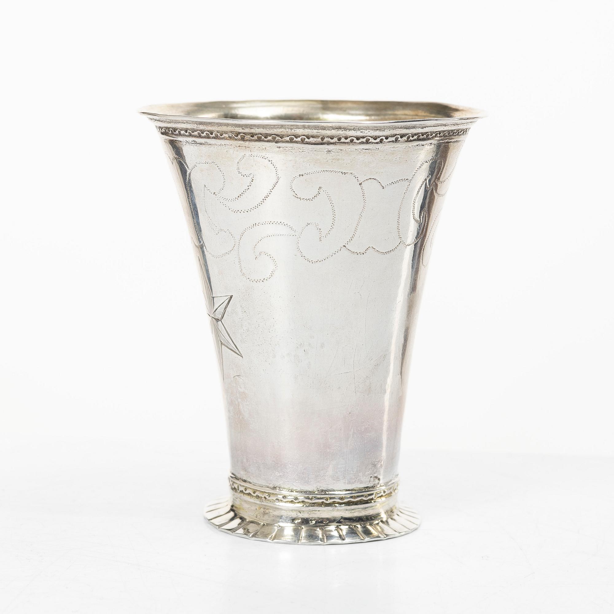 A Swedish silver beaker, mark of Carl Lemon the Elder, Uppsala 1734.