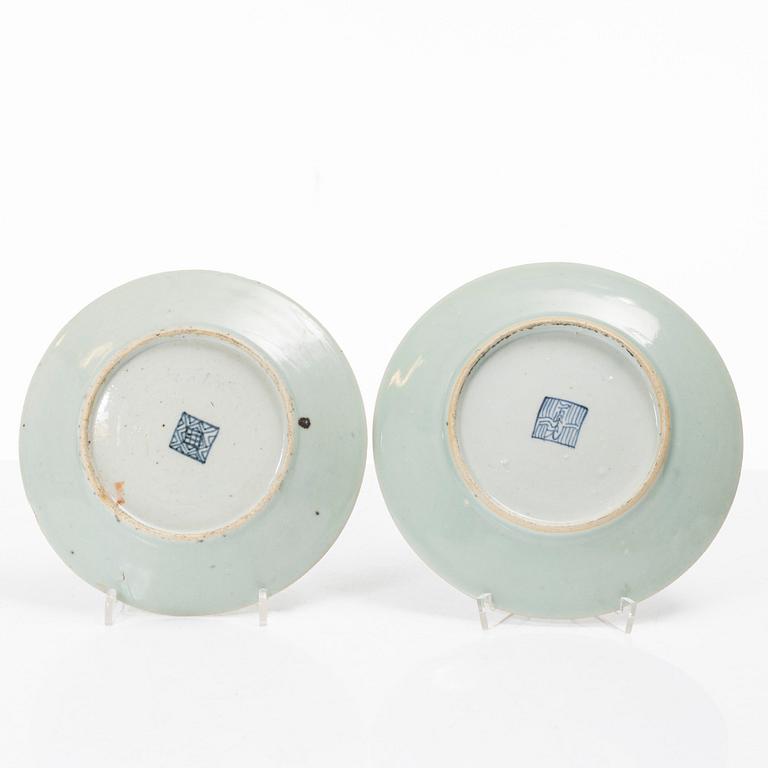 A set of 25 Canton famille rose dishes, 19th century.