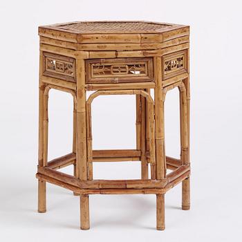 A spotted bamboo table, Qing dynasty late 18th century.