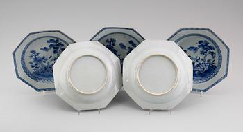 TALLRIKAR, 5 st, porslin, Kina, Qianlong 1736-1795.