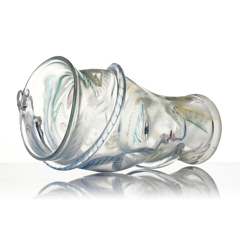Ulrica Hydman-Vallien, a glass vase, Kosta Boda, Sweden 1988.
