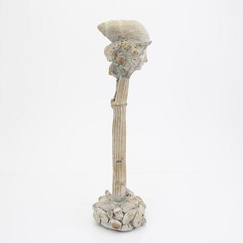 Sam Stigsson, a signed and dated 210 concrete sculpture/candle stick.