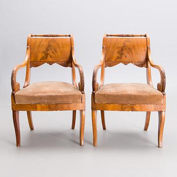 A PAIR OF RUSSIAN ARMCHAIRS, Nikolai I, first half of the 19th century.