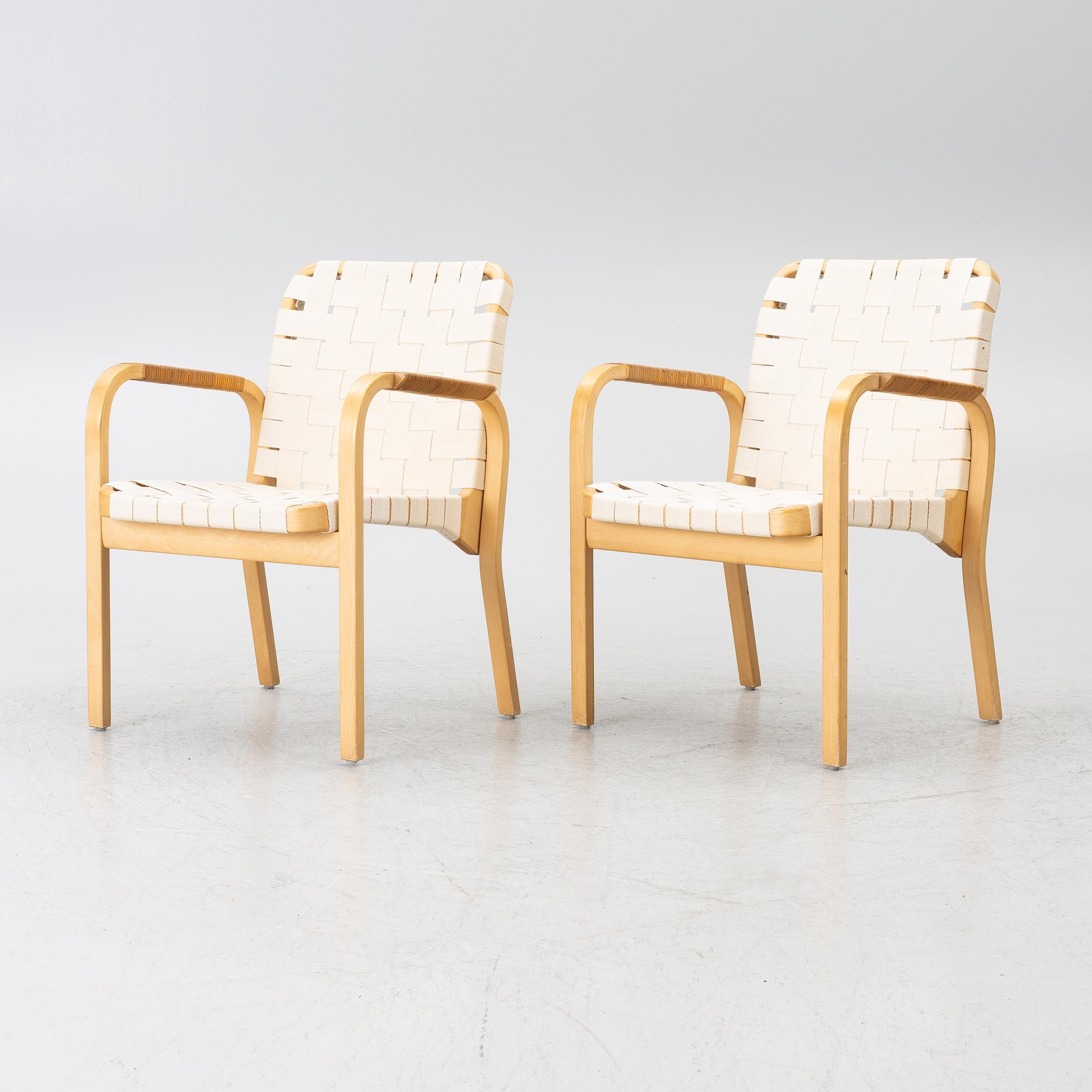 Alvar Aalto, Armchairs, a pair, model 45, Artek, Finland.