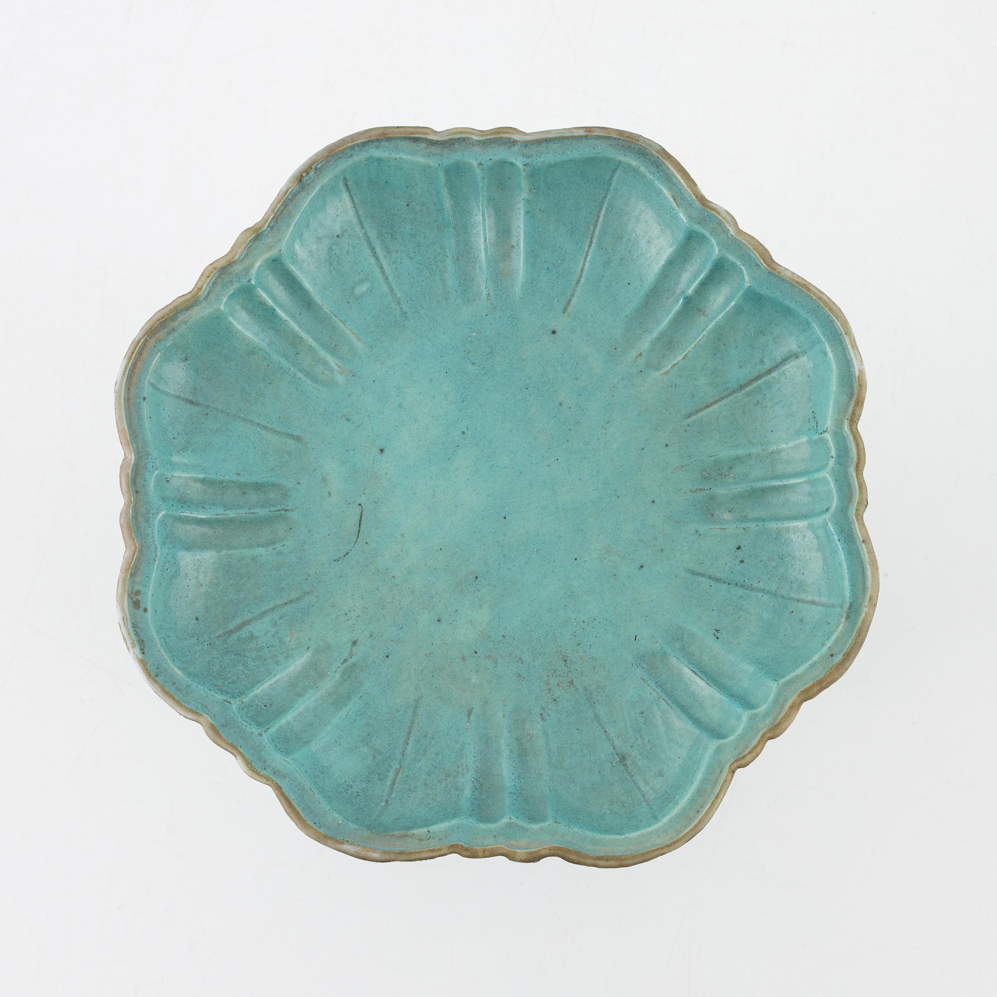 A porcelain tazza, China, late Qing dynasty.