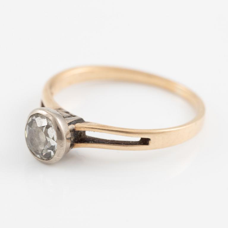 Ring, 18K gold and silver with old-cut diamond.
