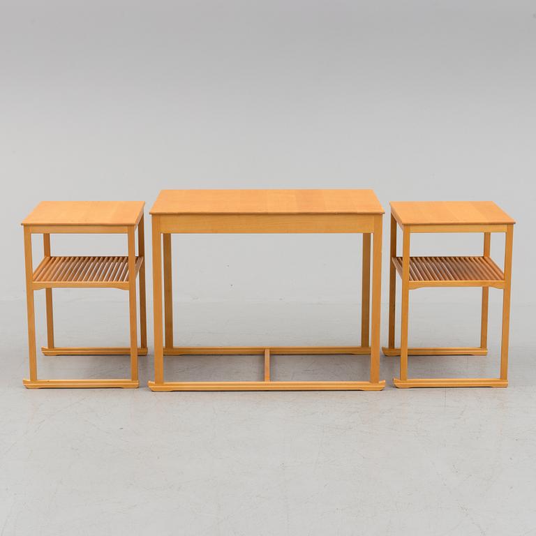 CARL MALMSTEN, satsbord, 3 delar "Släden", Åfors möbelfabrik.