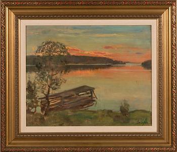 Berndt Lagerstam, oil on board, signed.