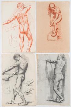 Santeri Salokivi, Konstnärsmapp innehållande sex st. Nakenstudier av Män.