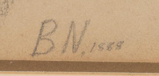 BENGT NORDENBERG, blandteknik, monogramsignerad och daterad 1888.