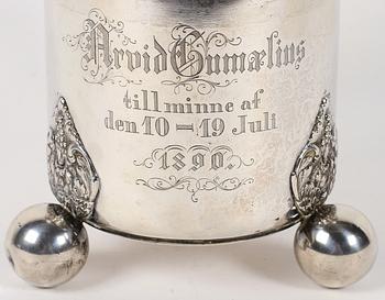 DRYCKESSTOP, silver, barockstil, CG Hallberg Stockholm 1890. Vikt 670 gram.