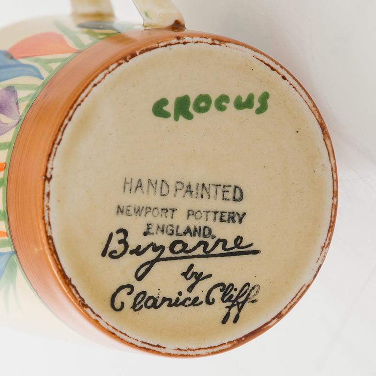 Clarice Cliff, 10-piece coffee service, stamped "Crocus", England.