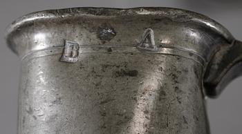 MÅTTSATSER, 6 st, tenn, Belgien/Frankrike, omkring sekelskiftet 1800/1900.