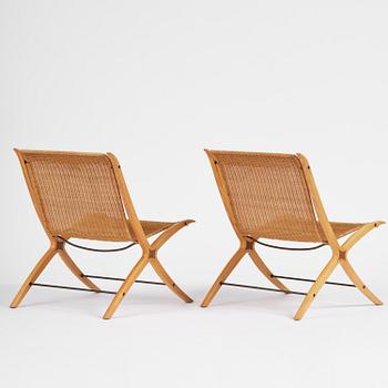 Peter Hvidt & Orla Mølgaard Nielsen, fåtöljer, ett par, "X", modell "6103", Fritz Hansen, Danmark, 1966.