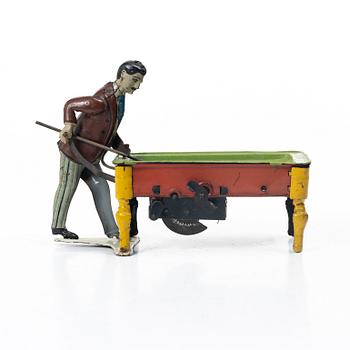 Kienberger & Co. (Ki. Co.) plåtleksak, “The Great Billiard Champion”, 1920-tal.