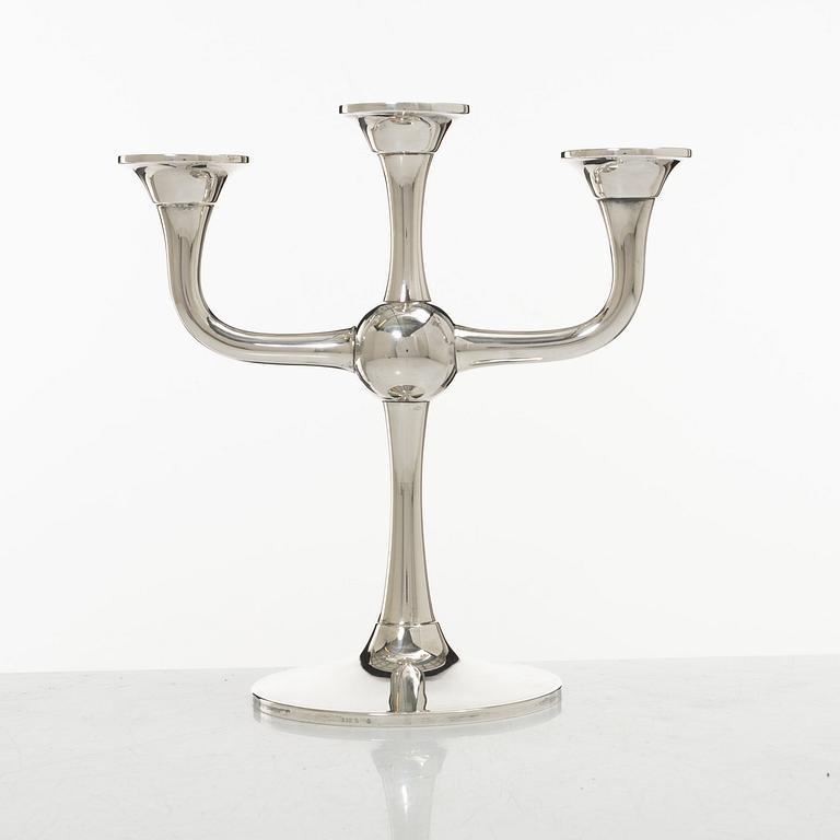 Candelabrum, silver, Karl J Ottesen, Norway, late 20th century.