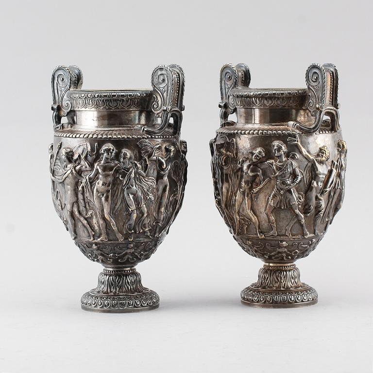 URNOR, 1 par, argent haché, omkring år 1900.