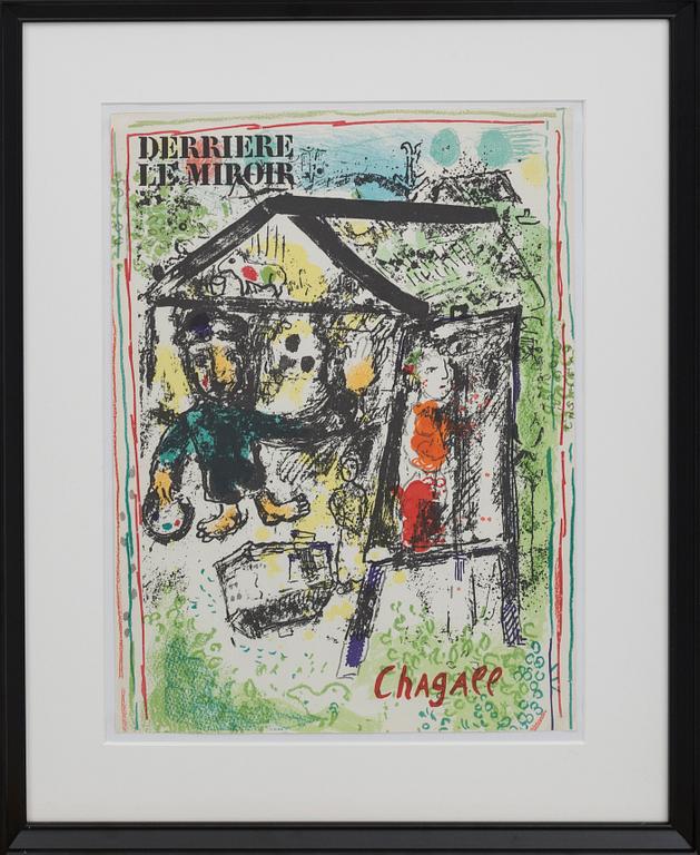 MARC CHAGALL, färglitografi, omslag till Derrière le Miroir nr 182, 1969.