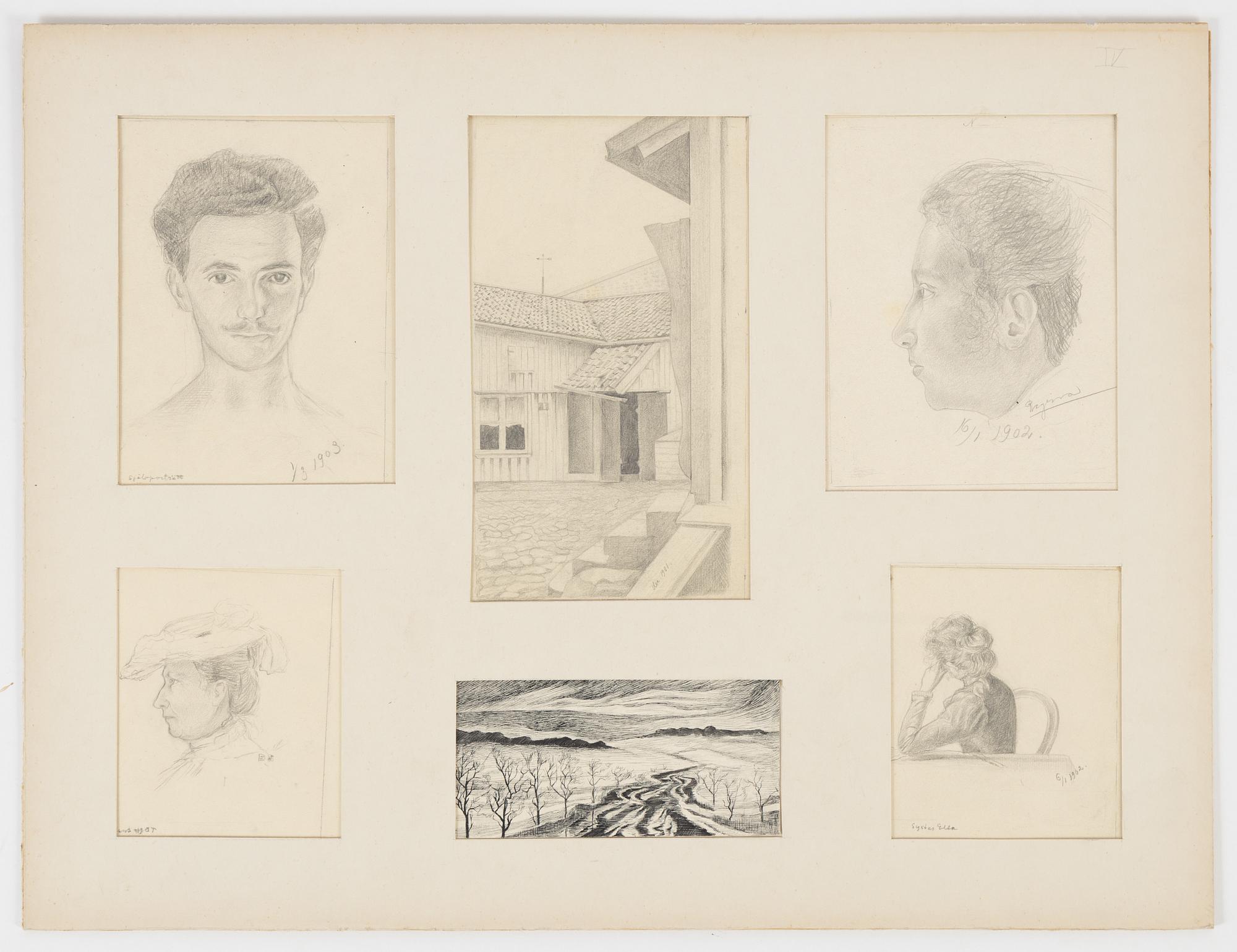 Birger Simonsson, portfolio with 62 drawings. watercolours, pencildrawings.