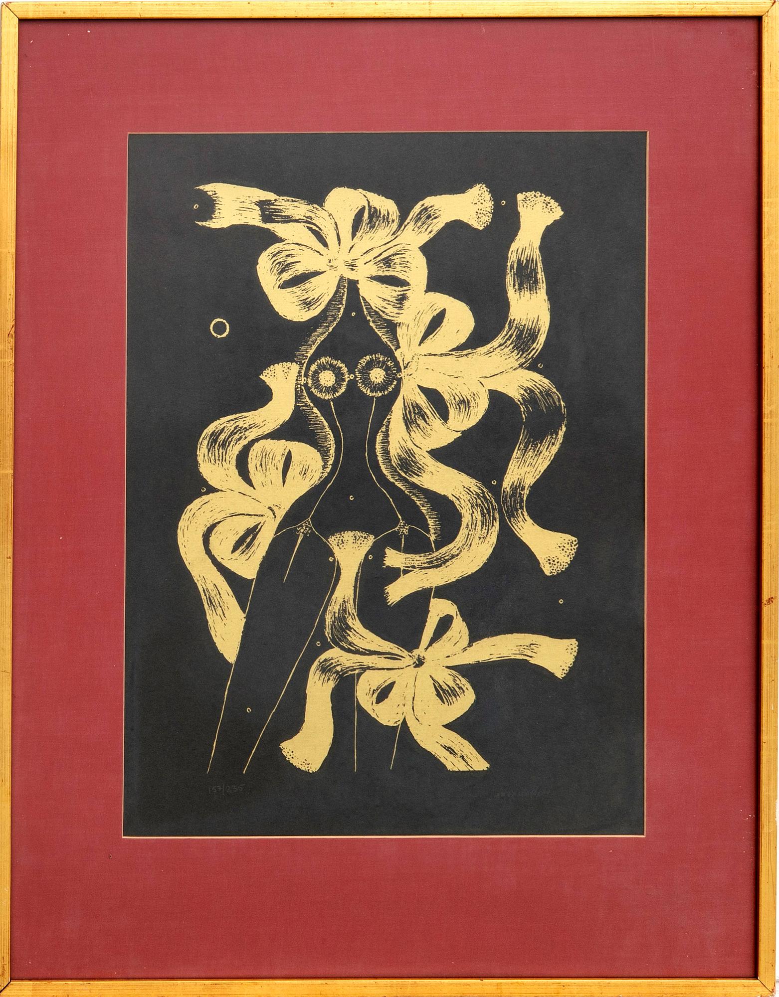 Max Walter Svanberg, gold on black signed and numbered 157/225.