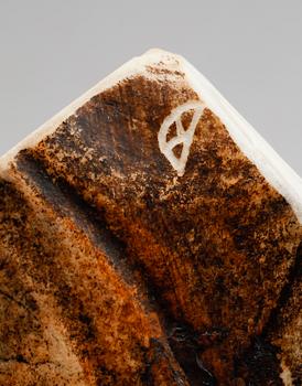 KNIV, handtag av renhorn, monogramsignerad.